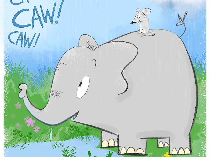 The Cawing of Crows - Plus Mouse and Elephant Coloring Pages!